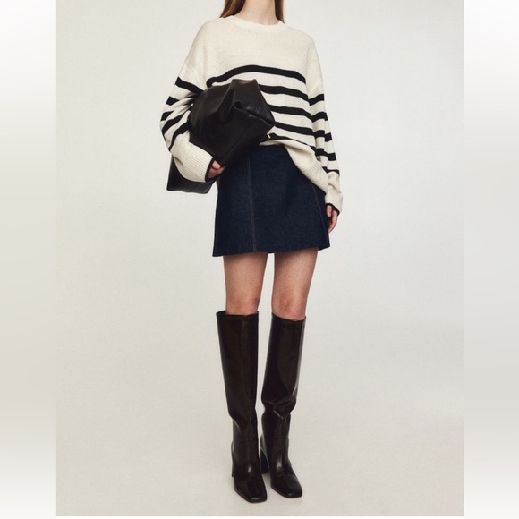 H&M Dark Brown Patent Knee High Boots Sz 40 9 - Picture 4 of 5